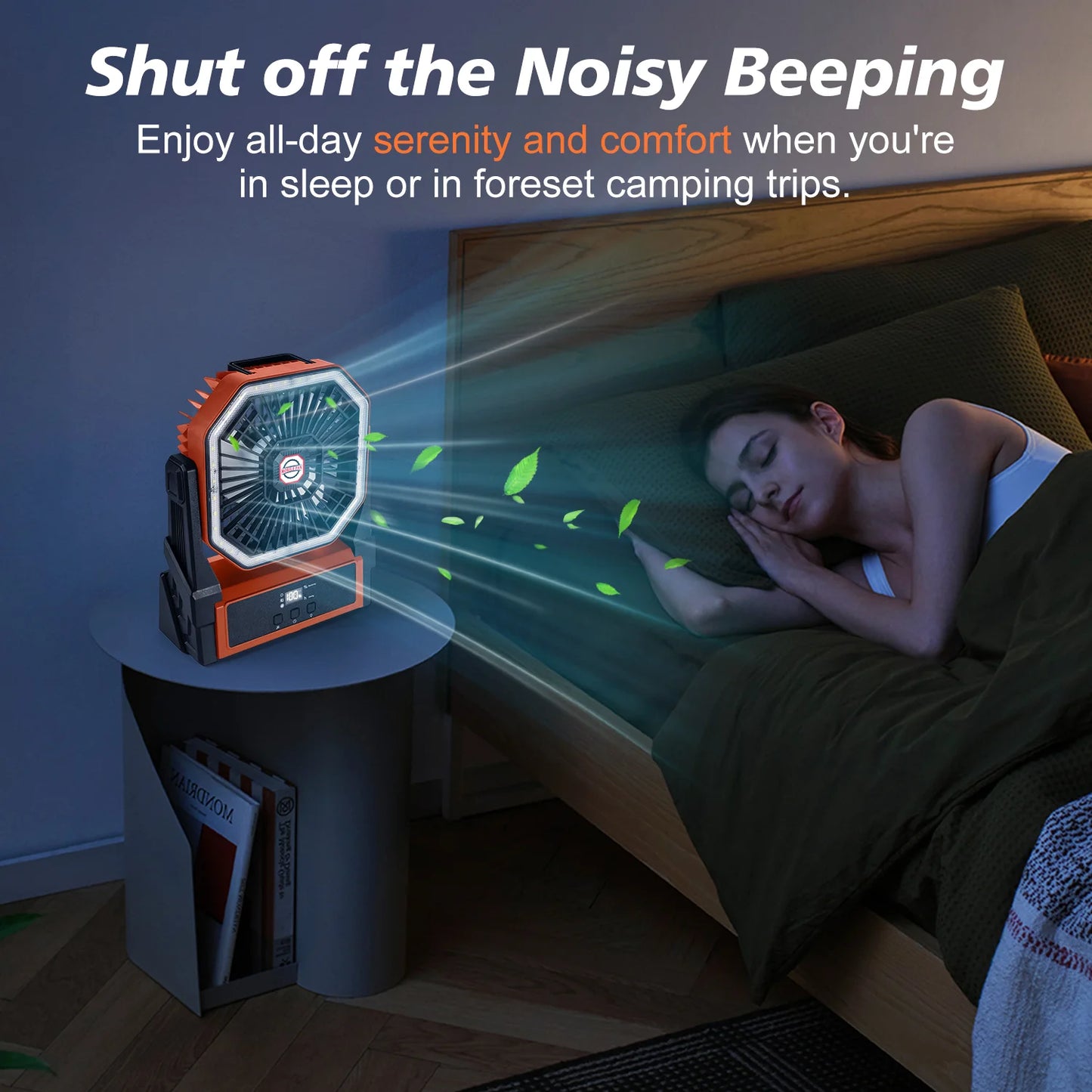 20,000mAh Portable Fan — Hook for Camping, Office & Travel